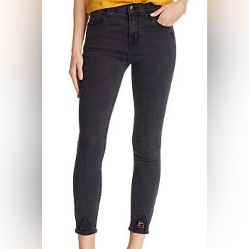 J Brand Alana Beatrix Deconstruct High Waist Skinny Cropped Ankle Jeans